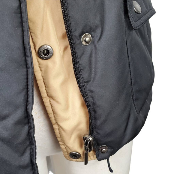 Marvin Richards Womens Down Reversible Puffer Vest Black Beige Zip Pockets XL - Picture 6 of 11